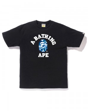 Camiseta Bape ABC College Hombre Negros | 781-TNEAVI