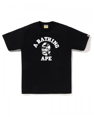 Camiseta Bape ABC College Hombre Negros | 739-VONPBF