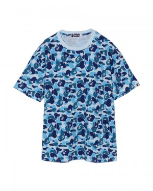 Camiseta Bape ABC Mujer Azules | 349-SDYTRU