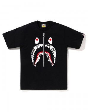 Camiseta Bape ABC Shark Hombre Negros | 572-WPMCHY