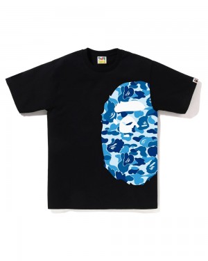 Camiseta Bape ABC Side Big Ape Head Hombre Negros | 724-QUTYJI