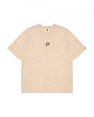 Camiseta Bape Baby Milo boxy fit Mujer Beige | 735-KISXBC