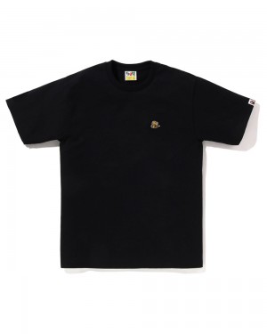 Camiseta Bape Bee One Point Hombre Negros | 651-WXYASC