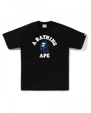 Camiseta Bape College Hombre Negros | 806-VTPQUB