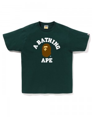 Camiseta Bape College Hombre Verdes | 167-KONYCR