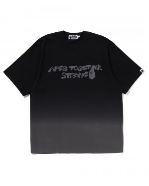 Camiseta Bape Gradation Hombre Negros | 319-MTIFPK