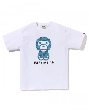 Camiseta Bape Honeycomb Baby Milo Hombre Blancos | 526-FIDAVB