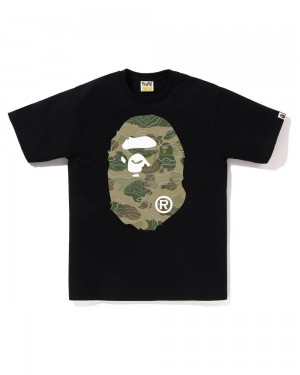 Camiseta Bape Layered Line Big Ape Hombre Negros | 429-UHSVGD