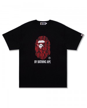 Camiseta Bape Lux Deporte Pattern By Bathing Ape Hombre Negros | 067-NKIQDG