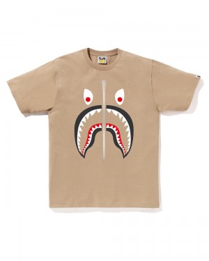 Camiseta Bape Mad Shark Hombre Beige | 530-BEXSWT