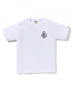 Camiseta Bape Pigment Logo Hombre Blancos | 426-NOGJCX