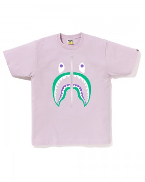 Camiseta Bape Shark Hombre Morados | 978-EBYGXH