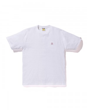 Camiseta Bape Shark One Pointe Hombre Blancos | 562-RBVGWM