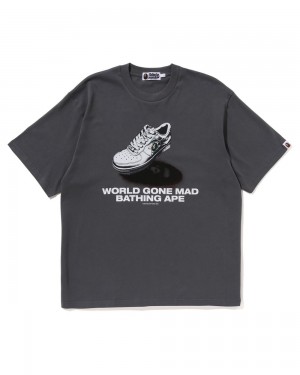 Camiseta Bape Shoes Estampados Hombre Grises Oscuro | 312-MCABNF