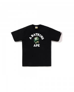 Camiseta Bape Woodland and College Hombre Negros | 731-UELHRZ