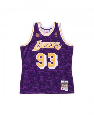 Camiseta Bape X M&N Los Angeles Lakers Jersey Tank Hombre Morados | 078-WDVTIA