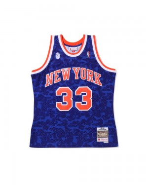 Camiseta Bape X M&N New York Knicks Tank Hombre Azules | 729-CYLISQ