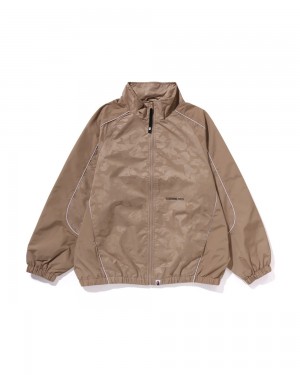 Chamarras Bape Tonal Solid Metal Logo Pin Pista Hombre Beige | 540-BYSHID