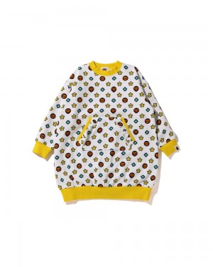 Pantalones Bape Milo Monogram Loose Fit Onepiece Niños Blancos | 407-GLSNWE