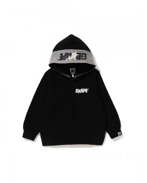 Ropa De Abrigo Bape Zip Hoodie Niños Negros | 308-FYPMXS