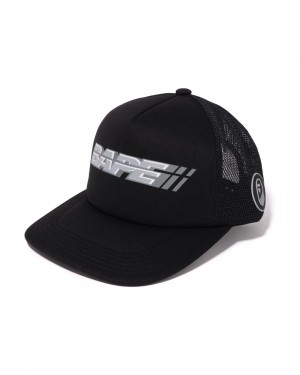 Sombreros Bape Racer Mesh Hombre Negros | 468-JZEIMQ