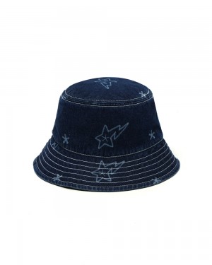 Sombreros Bape STA denim bucket Mujer Azules | 475-VXBFMU