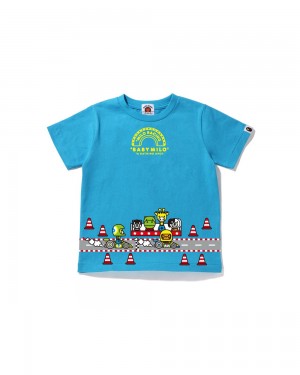 Tops Bape Baby Milo Carreras #6 Niños Azules | 657-OHFZRK