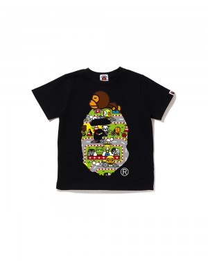 Tops Bape Baby Milo Carreras Milo On Big Ape Niños Negros | 154-BCYGPU