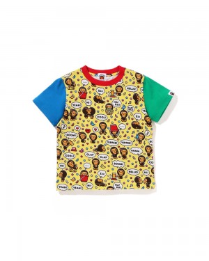 Tops Bape Baby Milo Speech Balloon Niños Amarillos | 526-DECFZQ