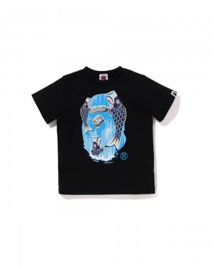 Tops Bape Koinobori Waterfall Ape Head Niños Negros | 029-BMQPEO