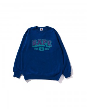 Tops Bape Line Crewneck Jr Niños Azul Rey Azules | 518-ZMGPAB