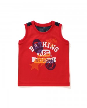 Tops Bape Multi Print tank Niños Rojos Claro | 135-WECXNT