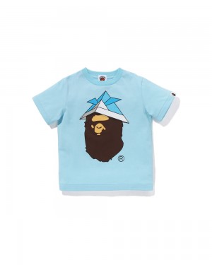 Tops Bape Origami Kabuto Ape Head Niños Azules Claro | 526-MQZIVU