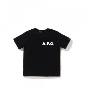 Tops Bape X A.P.C. Milo On APC Niños Negros | 406-OTXJAI