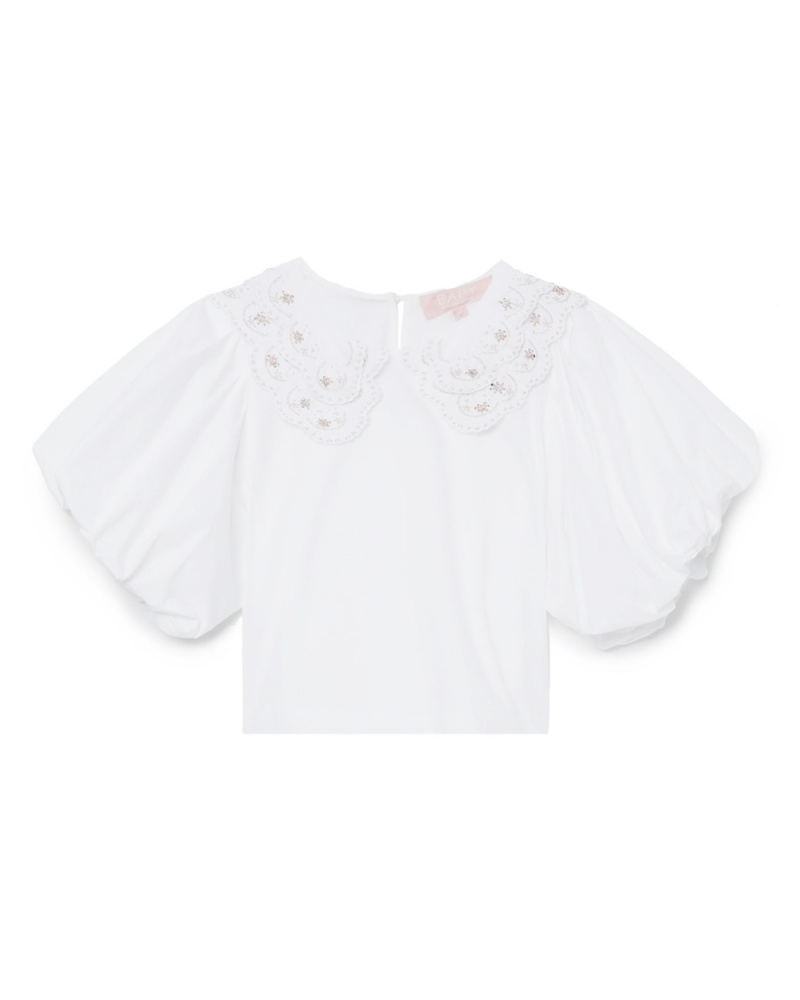 Blusa Bape Beaded collar Mujer Blancos | 913-GXLROD