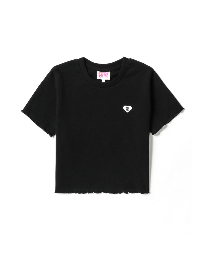 Blusa Bape Cropped logo Mujer Negros | 790-SRNAVC