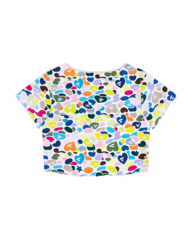 Blusa Bape Encaje-up cropped Mujer Multicolor | 390-OMIGVK