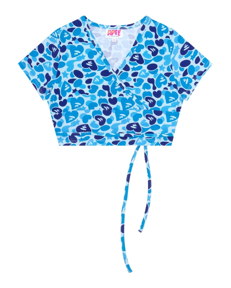 Blusa Bape Printed Mujer Azules | 601-UAYDZR