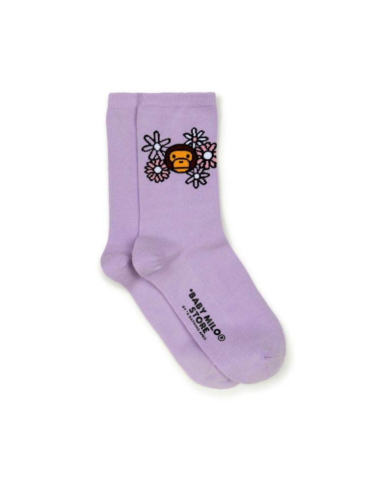 Calcetines Bape Baby Milo Mujer Morados | 023-HTSZNL