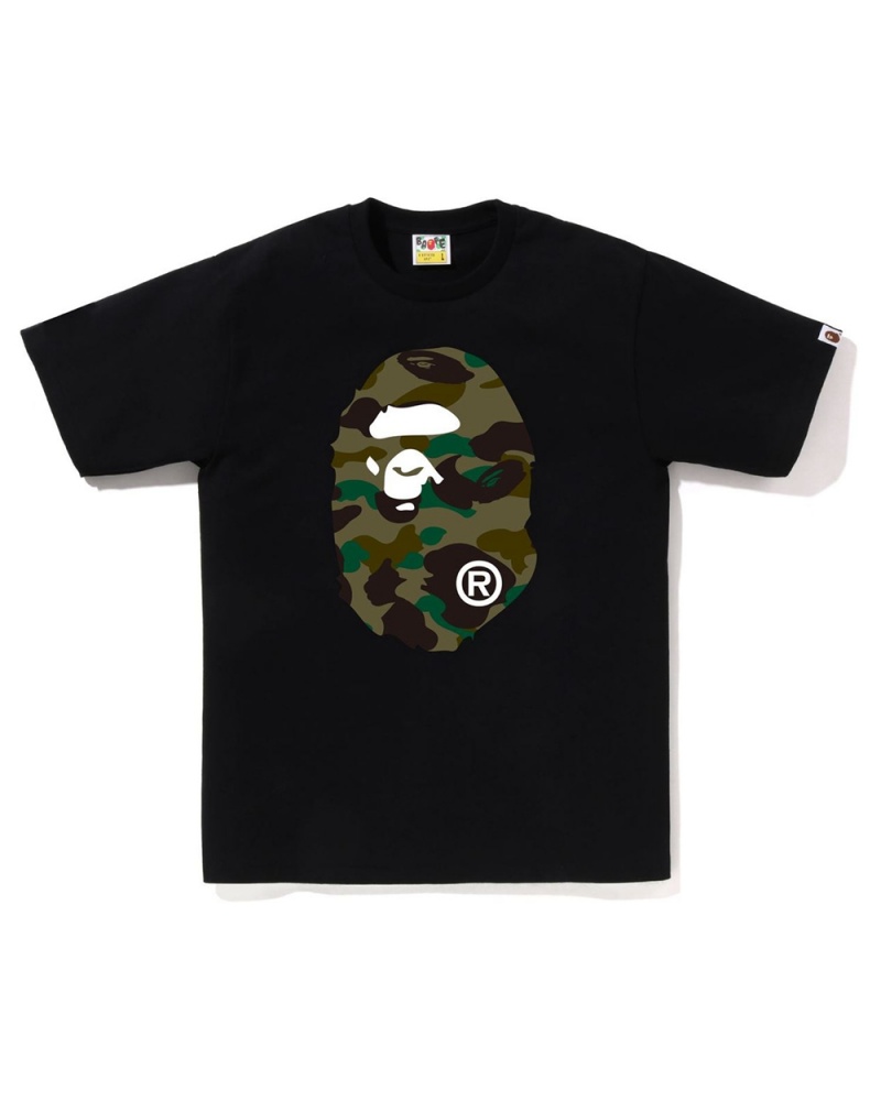 Camiseta Bape 1st Big Ape Head Hombre Negros | 615-XQFYWR