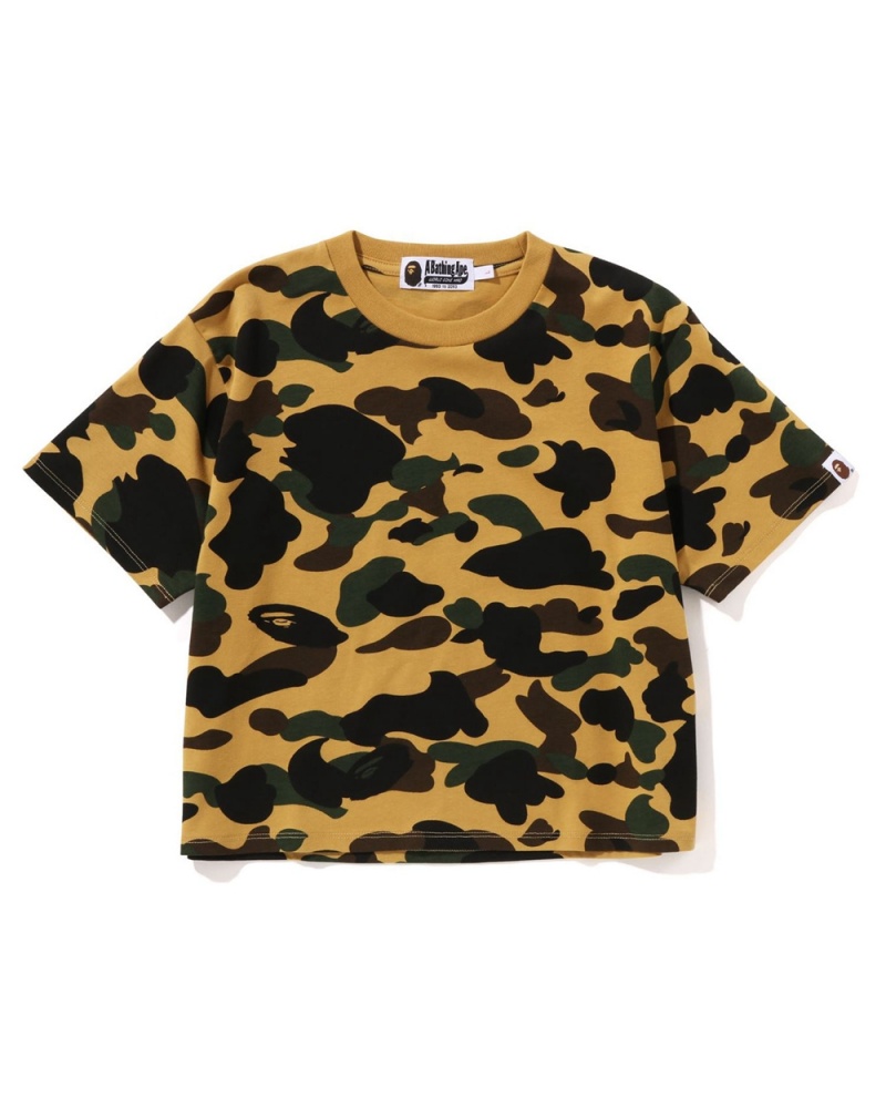 Camiseta Bape 1st Mini Mujer Amarillos | 710-HBPYJL