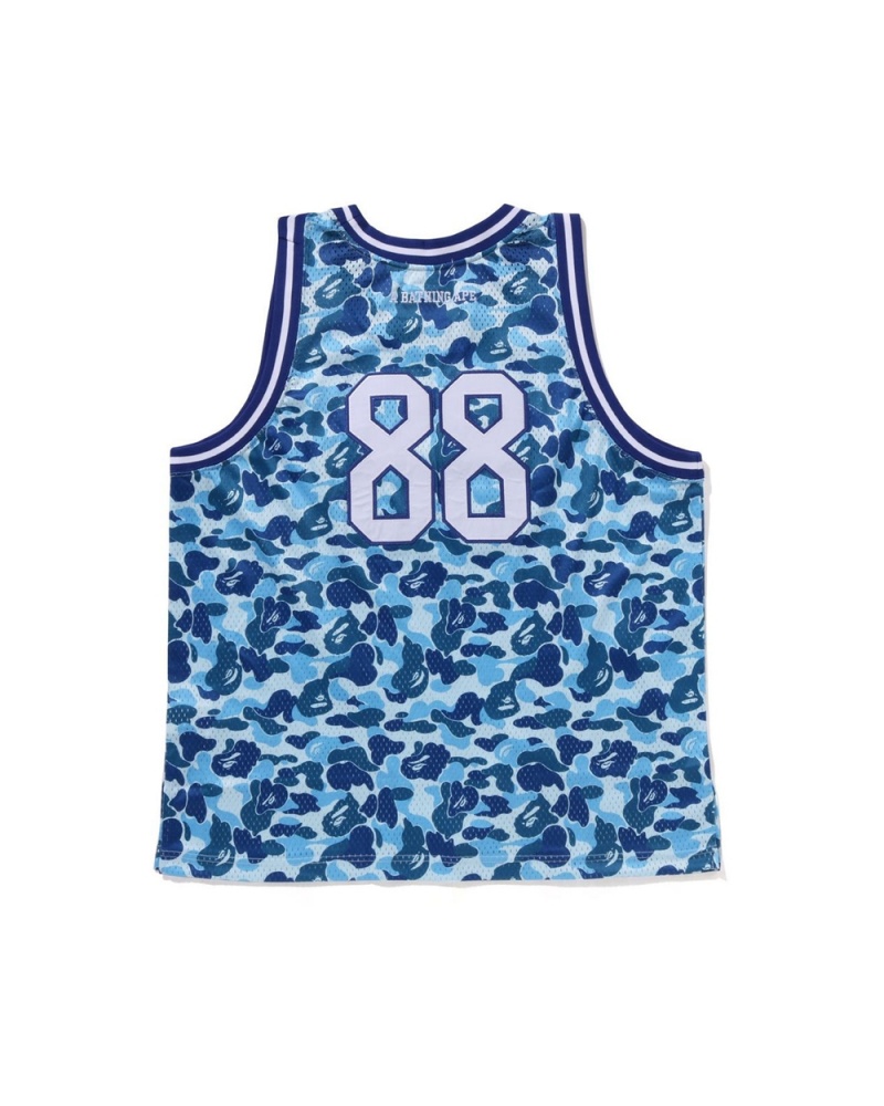 Camiseta Bape ABC Basketball Tank Hombre Azules Claro | 132-LHNZEJ