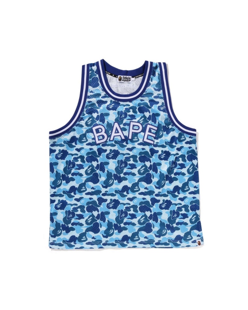 Camiseta Bape ABC Basketball Tank Hombre Azules Claro | 132-LHNZEJ