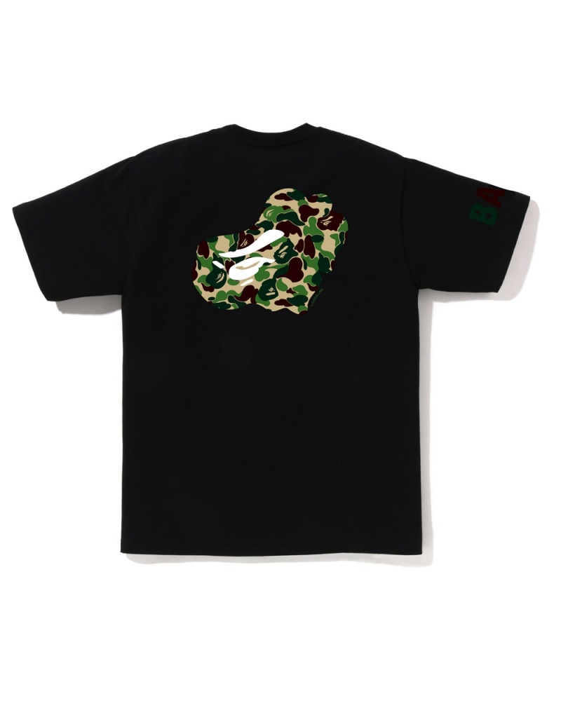 Camiseta Bape ABC Hombre Negros | 837-TPKHEA