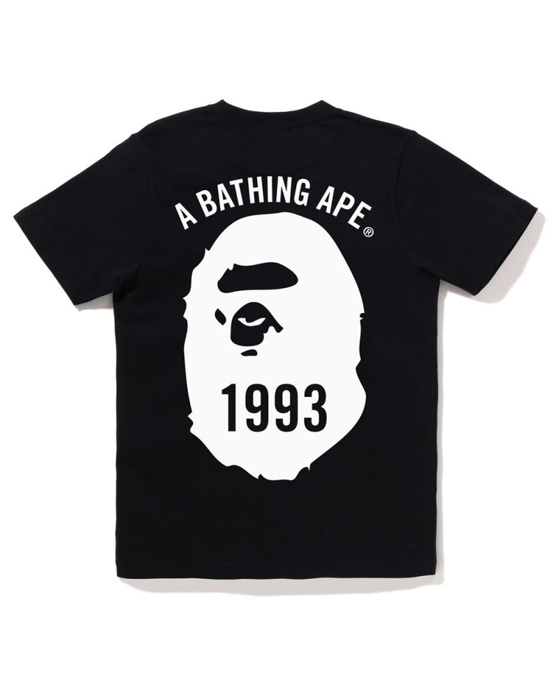 Camiseta Bape Ape Head One Point #4 Mujer Negros | 692-LNJYFG