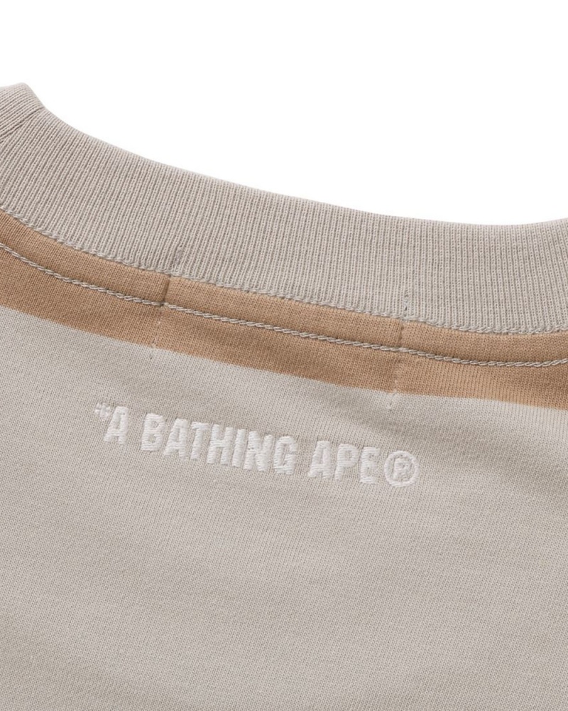 Camiseta Bape Ape Head One Point Hoop Hombre Beige | 815-GFCLUM