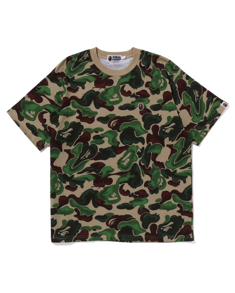 Camiseta Bape Art Ape Head One Point Hombre Verdes | 084-JISTZG