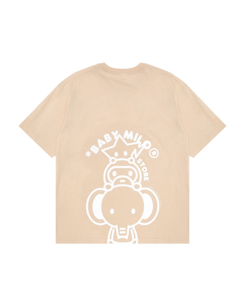 Camiseta Bape Baby Milo boxy fit Mujer Beige | 735-KISXBC