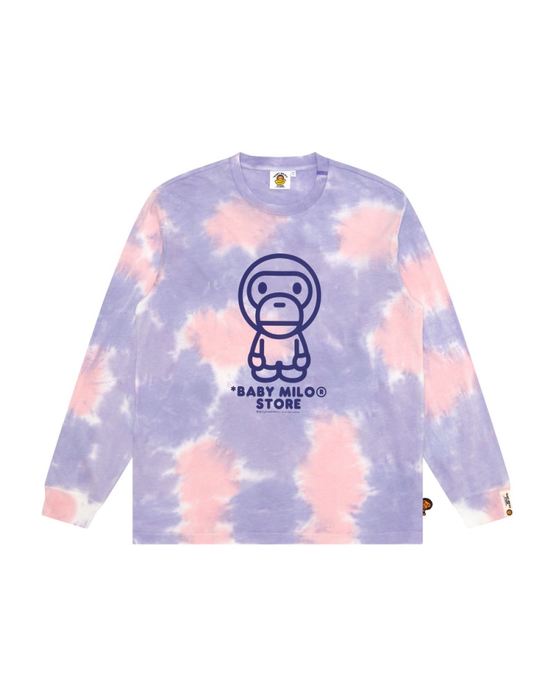 Camiseta Bape Baby Milo long sleeve Mujer Morados | 528-RSHQPC