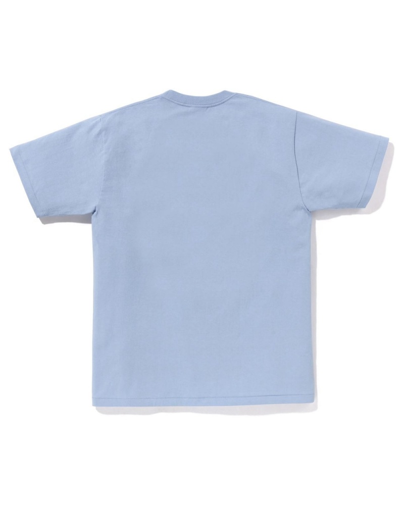 Camiseta Bape Basic Hombre Azules Claro | 469-SFZNRP